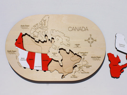 Canada Map Puzzle | Wooden Geography Learning Tool for Kids