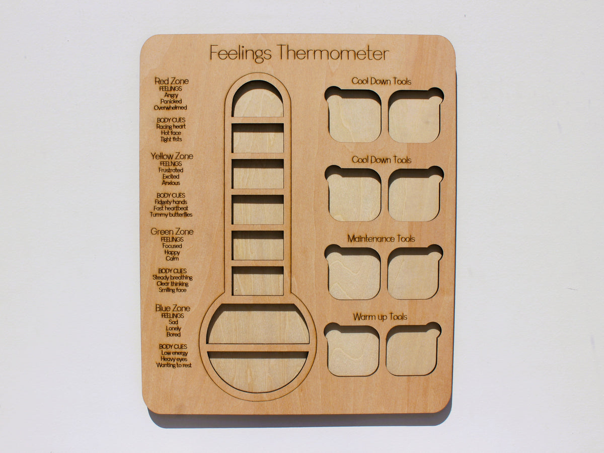 Feelings Thermometer for Kids | Wooden Emotional Regulation & SEL Learning Tool