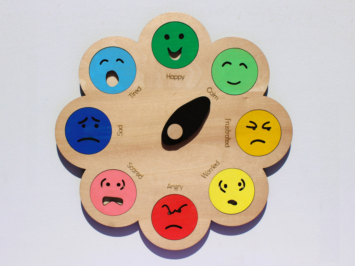 Feelings Wheel for Kids | Wooden Emotions & SEL Learning Tool