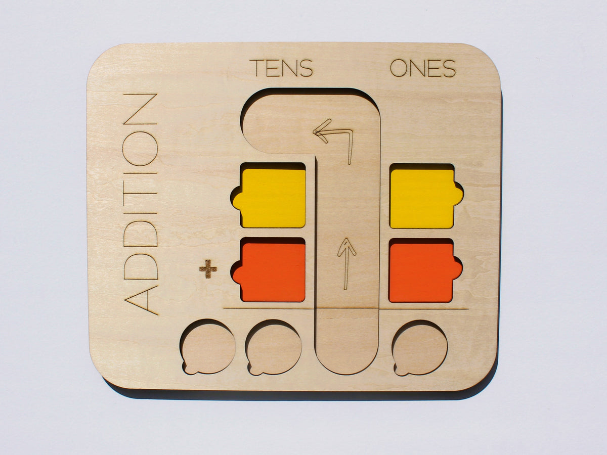 Double-Digit Addition Learning Board | Wooden Hands-On Math Learning Tool for Kids