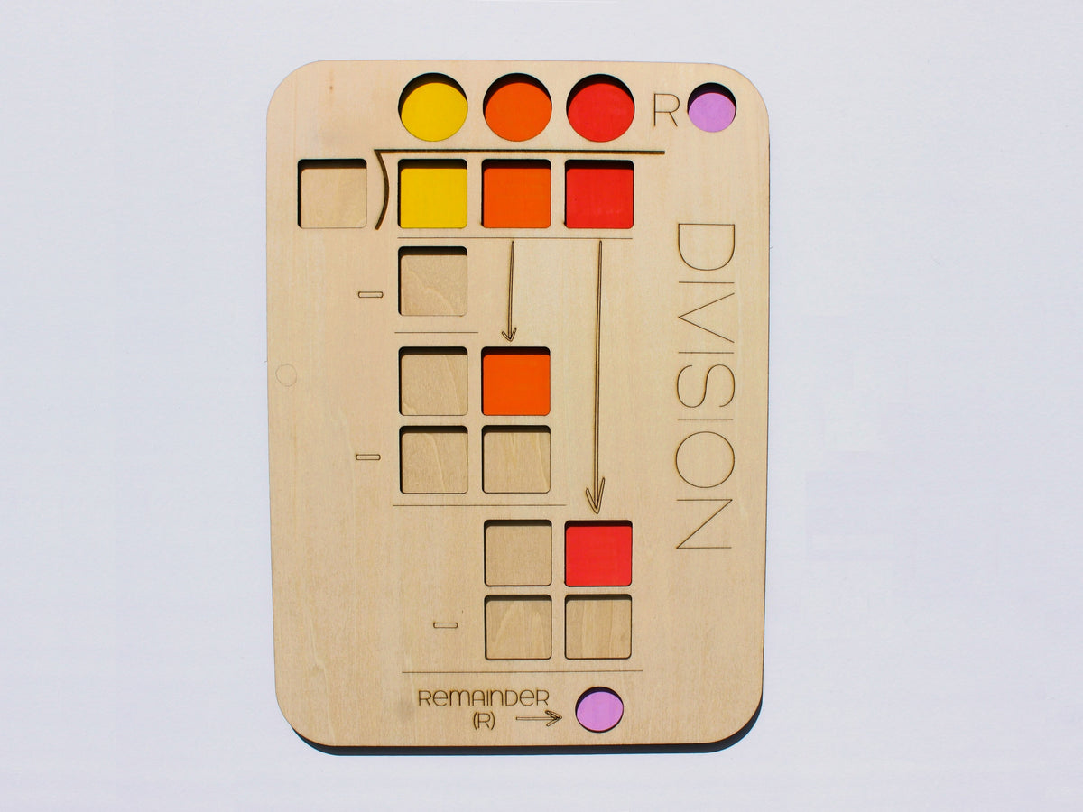 Three-Digit Long Division Learning Board | Wooden Interactive Math Activity for Kids