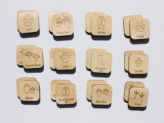 Animal Footprints of BC Matching Game | Wooden Animal Tracks & Wildlife Learning Game for Kids