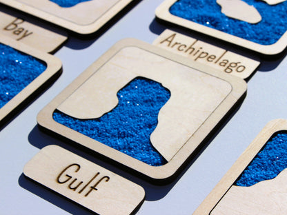 Land and Water Forms Montessori Geography Puzzle | Hands-On STEM Earth Science Learning Toy for Kids