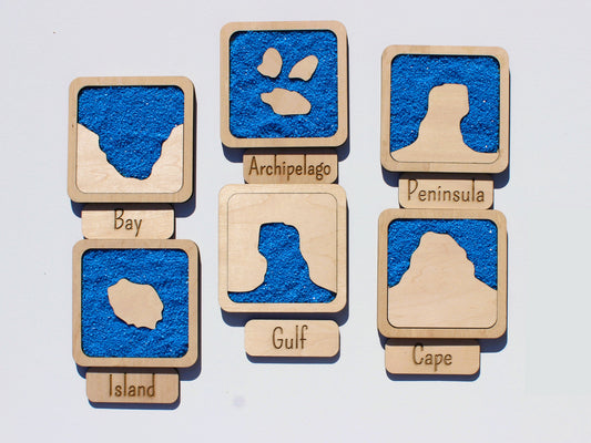 Land and Water Forms Montessori Geography Puzzle | Hands-On STEM Earth Science Learning Toy for Kids