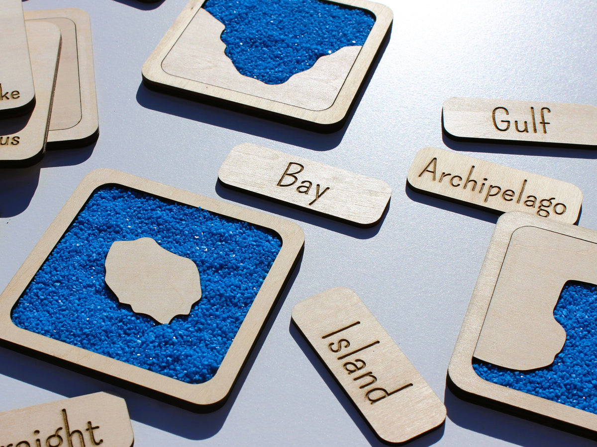 Land and Water Forms Montessori Geography Puzzle | Hands-On STEM Earth Science Learning Toy for Kids