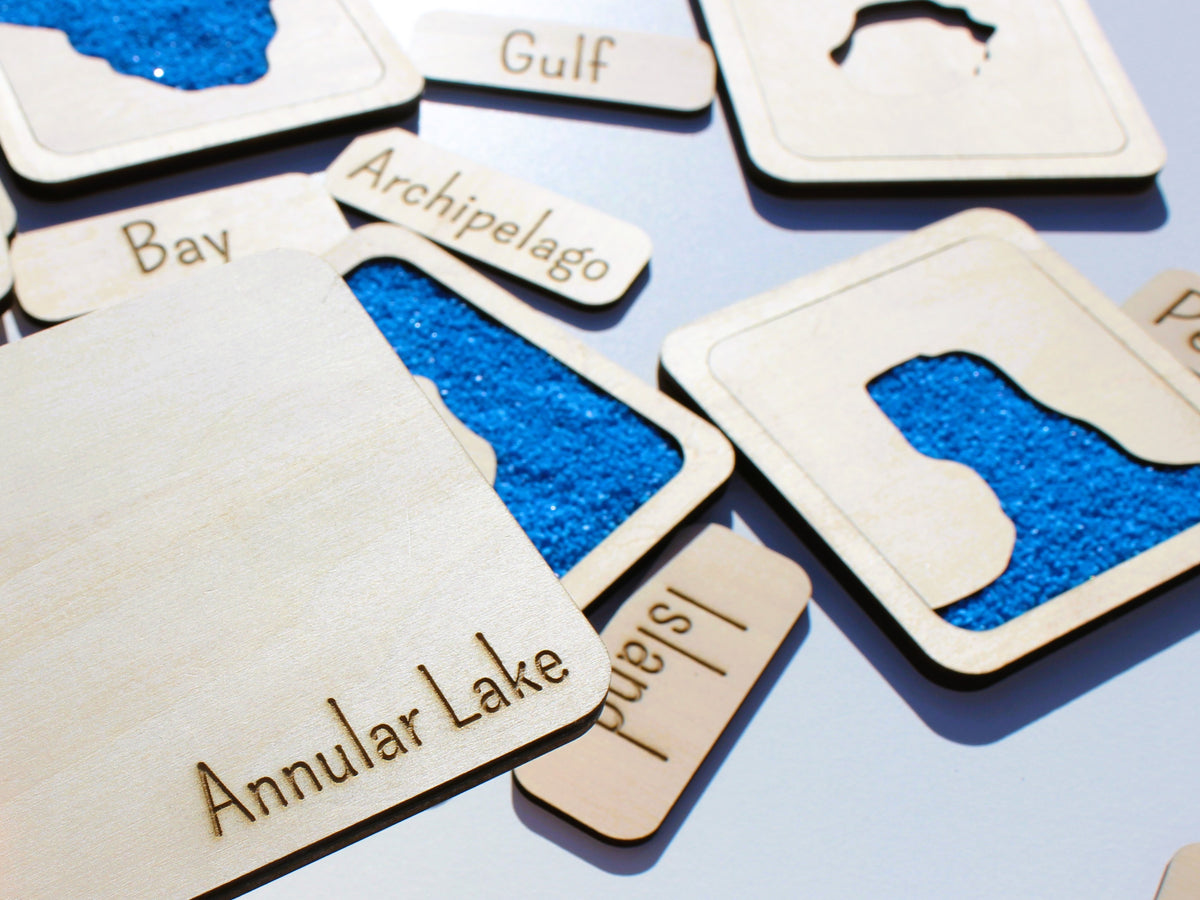 Land and Water Forms Montessori Geography Puzzle | Hands-On STEM Earth Science Learning Toy for Kids