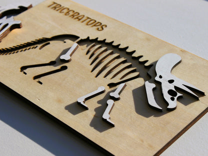 Triceratops Dinosaur Fossil Puzzle | Hands-On STEM Science & Prehistoric Learning Toy for Kids