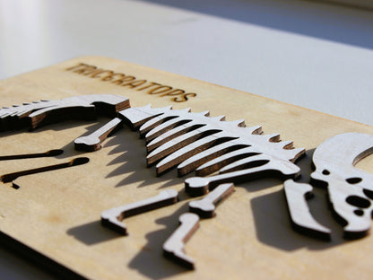 Triceratops Dinosaur Fossil Puzzle | Hands-On STEM Science & Prehistoric Learning Toy for Kids