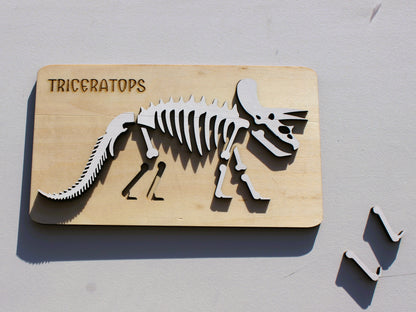 Triceratops Dinosaur Fossil Puzzle | Hands-On STEM Science & Prehistoric Learning Toy for Kids
