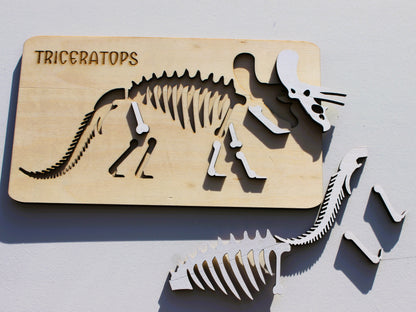 Triceratops Dinosaur Fossil Puzzle | Hands-On STEM Science & Prehistoric Learning Toy for Kids