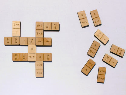 Addition & Subtraction Math Dominoes | Hands-On Wooden Math Learning Game for Kids
