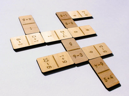 Addition & Subtraction Math Dominoes | Hands-On Wooden Math Learning Game for Kids