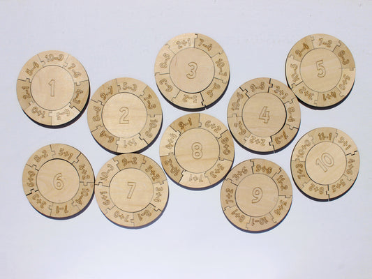 Addition & Subtraction Math Wheels | Wooden Hands-On Math Learning Puzzle