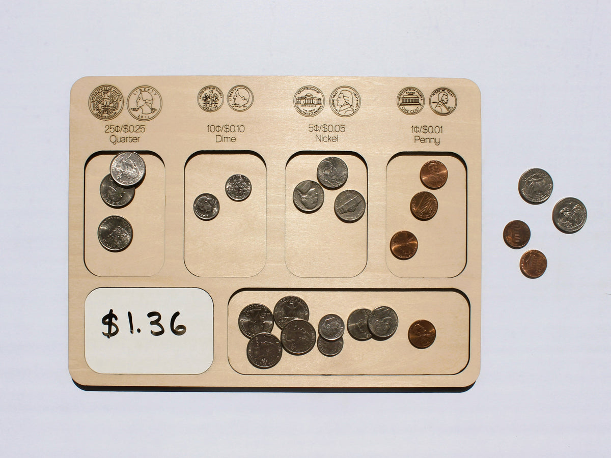 Coin Counting Board (USD) | US Money & Financial Literacy Learning Tool