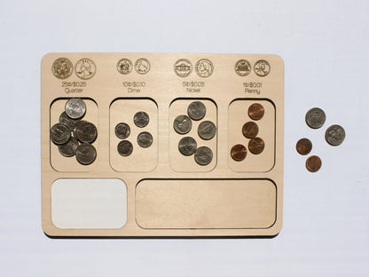Coin Counting Board (USD) | US Money & Financial Literacy Learning Tool