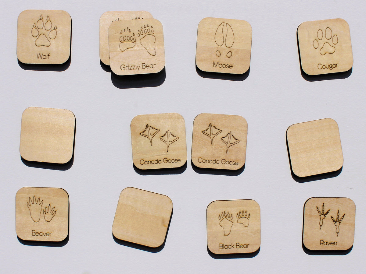 Animal Footprints of BC Matching Game | Wooden Animal Tracks & Wildlife Learning Game for Kids