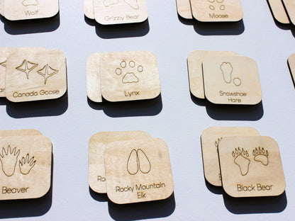 Animal Footprints of BC Matching Game | Wooden Animal Tracks & Wildlife Learning Game for Kids
