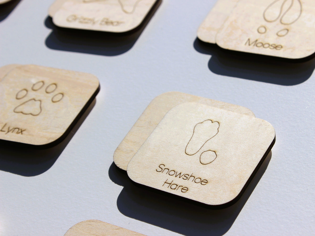 Animal Footprints of BC Matching Game | Wooden Animal Tracks & Wildlife Learning Game for Kids