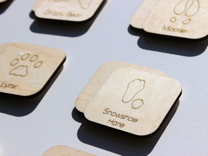Animal Footprints of BC Matching Game | Wooden Animal Tracks & Wildlife Learning Game for Kids