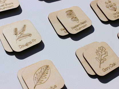 Plants & Fungi of BC Matching Game | Wooden Nature & Plant Learning Game for Kids