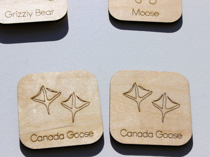 Animal Footprints of BC Matching Game | Wooden Animal Tracks & Wildlife Learning Game for Kids