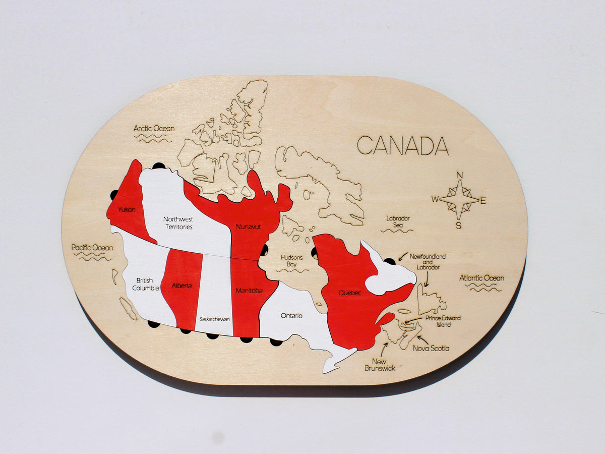 Canada Map Puzzle | Wooden Geography Learning Tool for Kids