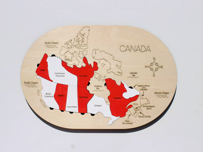 Canada Map Puzzle | Wooden Geography Learning Tool for Kids