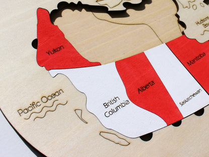 Canada Map Puzzle | Wooden Geography Learning Tool for Kids