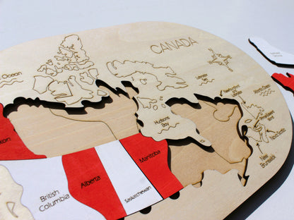 Canada Map Puzzle | Wooden Geography Learning Tool for Kids
