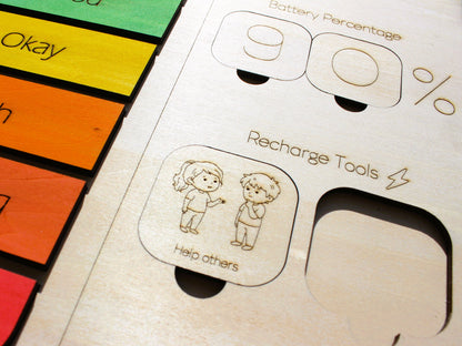 Self-Care Battery for Kids | Wooden Emotional Regulation & SEL Learning Tool