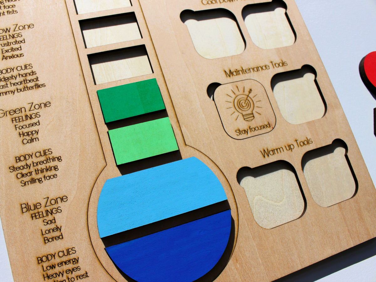 Feelings Thermometer for Kids | Wooden Emotional Regulation & SEL Learning Tool