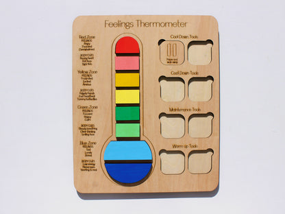 Feelings Thermometer for Kids | Wooden Emotional Regulation & SEL Learning Tool