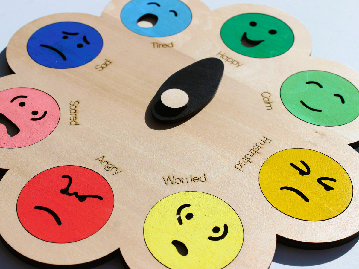 Feelings Wheel for Kids | Wooden Emotions & SEL Learning Tool