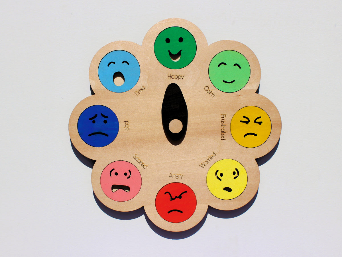 Feelings Wheel for Kids | Wooden Emotions & SEL Learning Tool