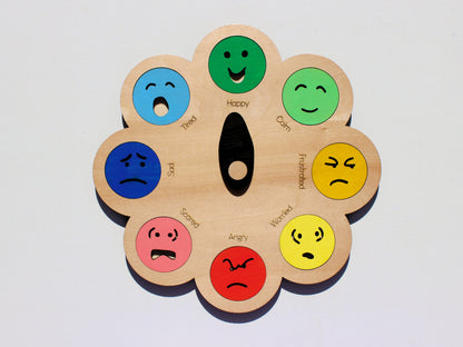Feelings Wheel for Kids | Wooden Emotions & SEL Learning Tool