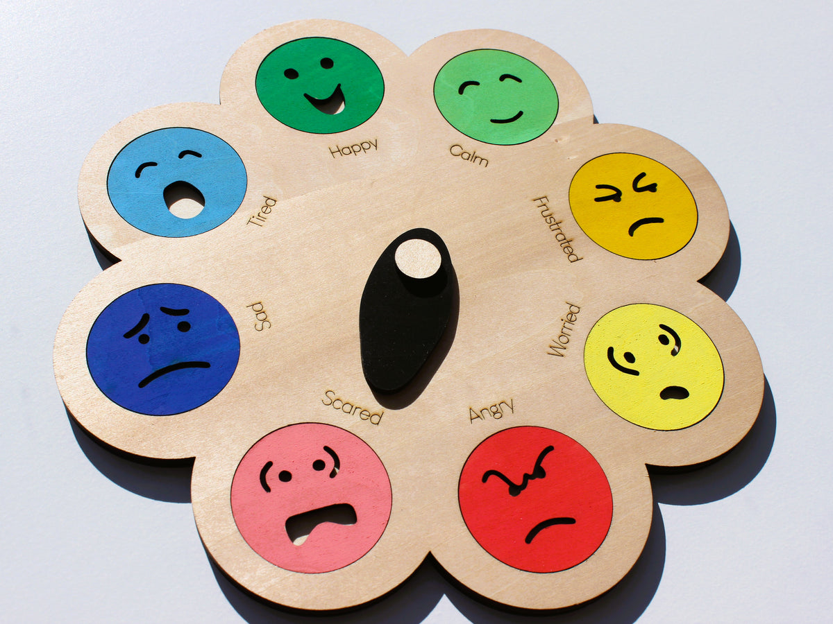 Feelings Wheel for Kids | Wooden Emotions & SEL Learning Tool