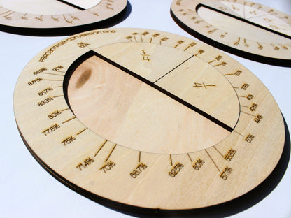 Fractions Circles Learning Set | Wood Hands-On Math Learning Manipulative for Kids