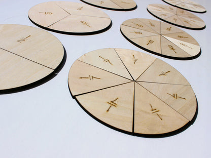 Fractions Circles Learning Set | Wood Hands-On Math Learning Manipulative for Kids