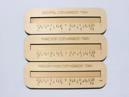 Fraction Wall & Conversion Trays | Wood Hands-On Fraction Learning Manipulative for Kids