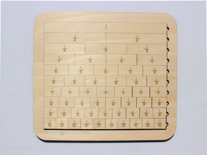 Fraction Wall & Conversion Trays | Wood Hands-On Fraction Learning Manipulative for Kids