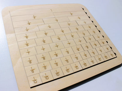 Fraction Wall & Conversion Trays | Wood Hands-On Fraction Learning Manipulative for Kids