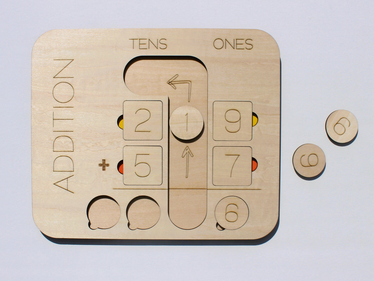 Double-Digit Addition Learning Board | Wooden Hands-On Math Learning Tool for Kids