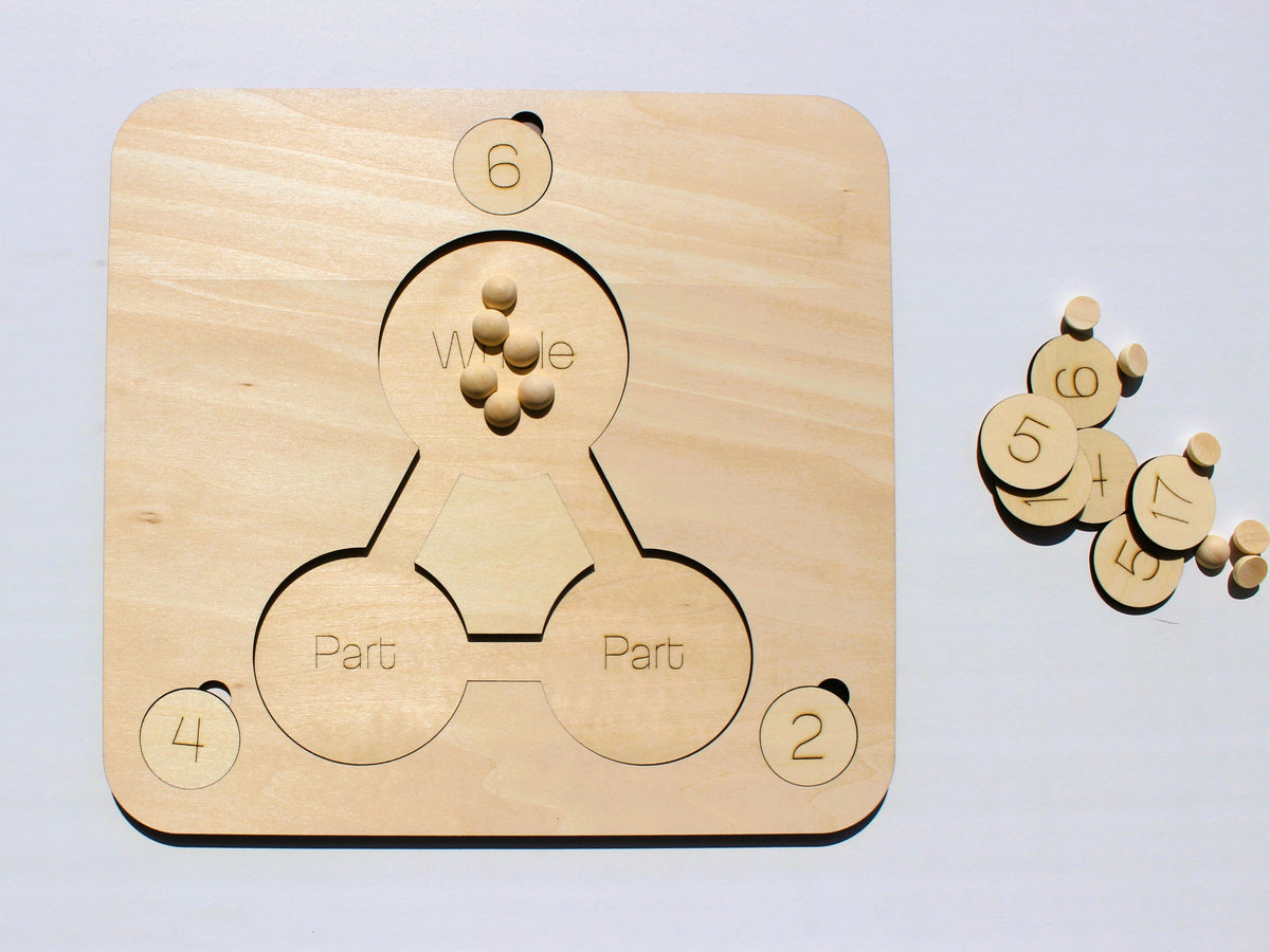 Parts of a Whole Math Board | Wooden Hands-On Early Math Learning Tool
