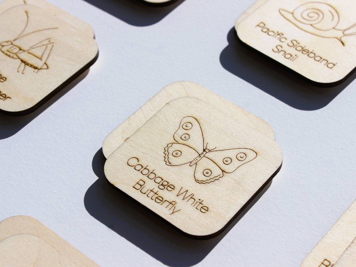 Creepy Crawlies of BC Matching Game | Wooden Insects, Spiders & Wildlife Learning Game for Kids