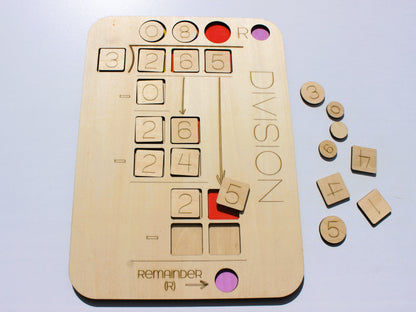 Three-Digit Long Division Learning Board | Wooden Interactive Math Activity for Kids