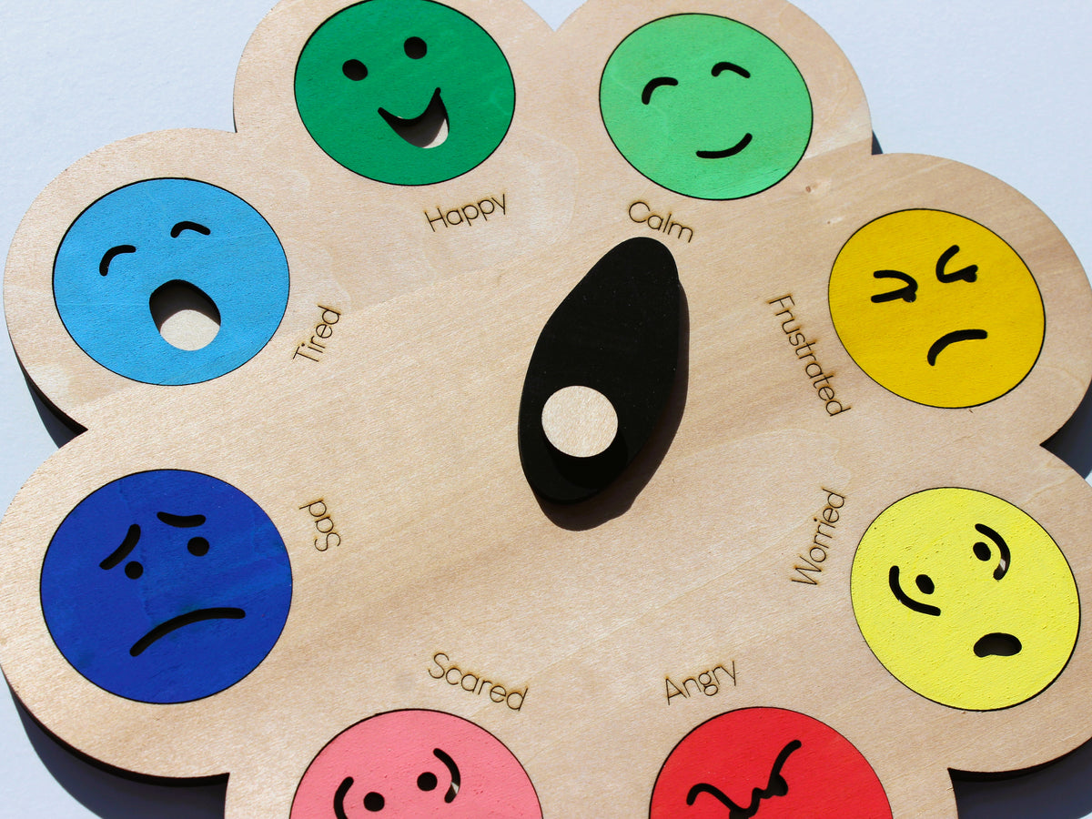 Feelings Wheel for Kids | Wooden Emotions & SEL Learning Tool