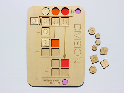 Three-Digit Long Division Learning Board | Wooden Interactive Math Activity for Kids