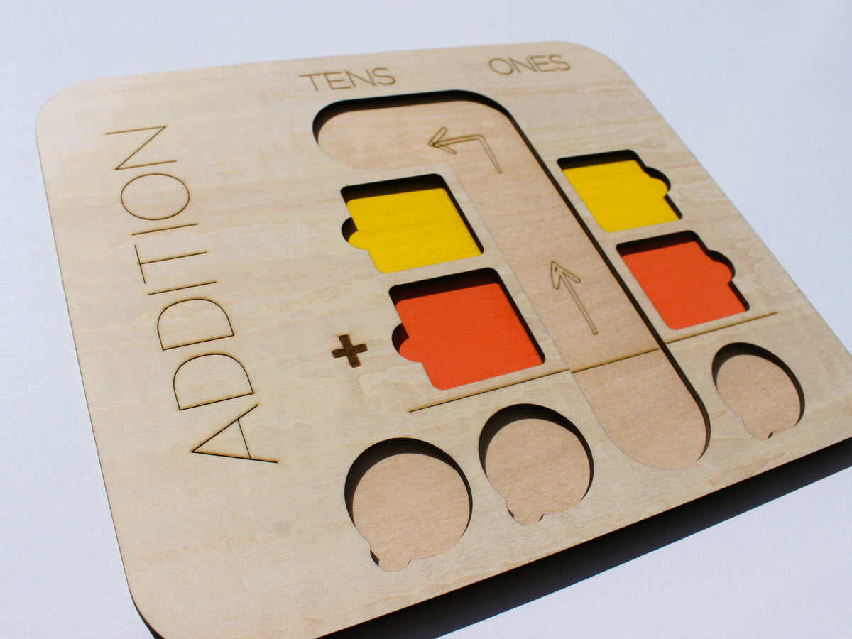 Double-Digit Addition Learning Board | Wooden Hands-On Math Learning Tool for Kids