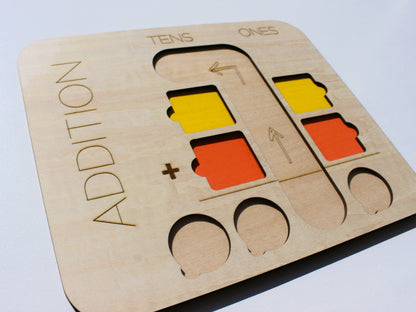Double-Digit Addition Learning Board | Wooden Hands-On Math Learning Tool for Kids