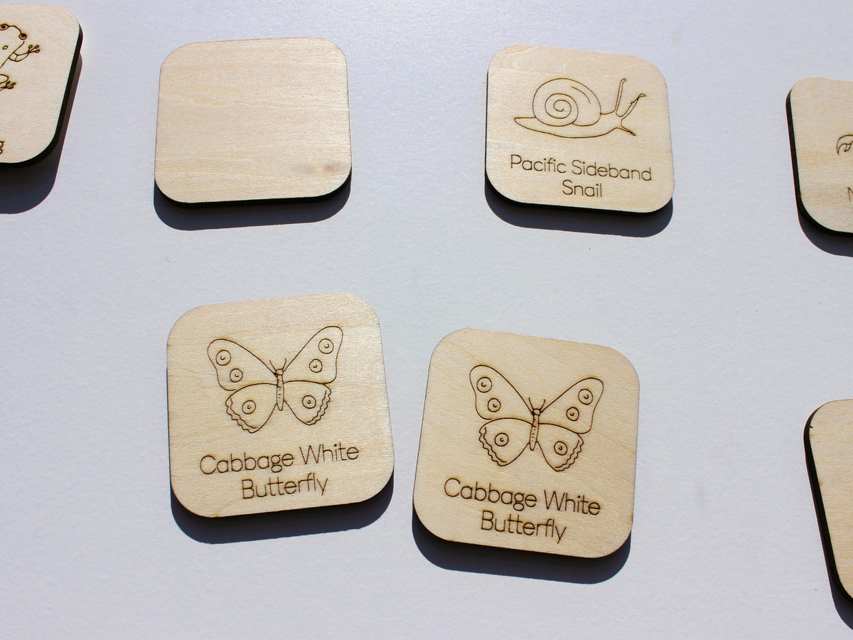 Creepy Crawlies of BC Matching Game | Wooden Insects, Spiders & Wildlife Learning Game for Kids